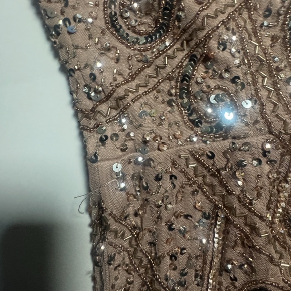 Gianni Bini Rose Gold Sequin Mermaid Gown – Formal / Wedding Guest NYE Party 6/8 - Picture 6 of 12